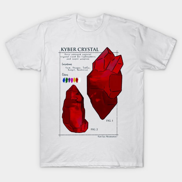 Kyber Crystal Science Illustration in Red T-Shirt by fiatluxillust
